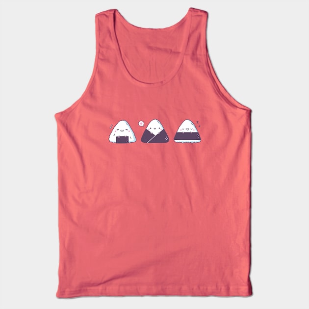 Kawaii Onigiri Japanese Rice Balls Trio Tank Top by rustydoodle